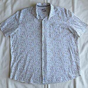Johnnie-O Hangin' Out Surfer Print Short Sleeve Button Down Shirt Size 2XL